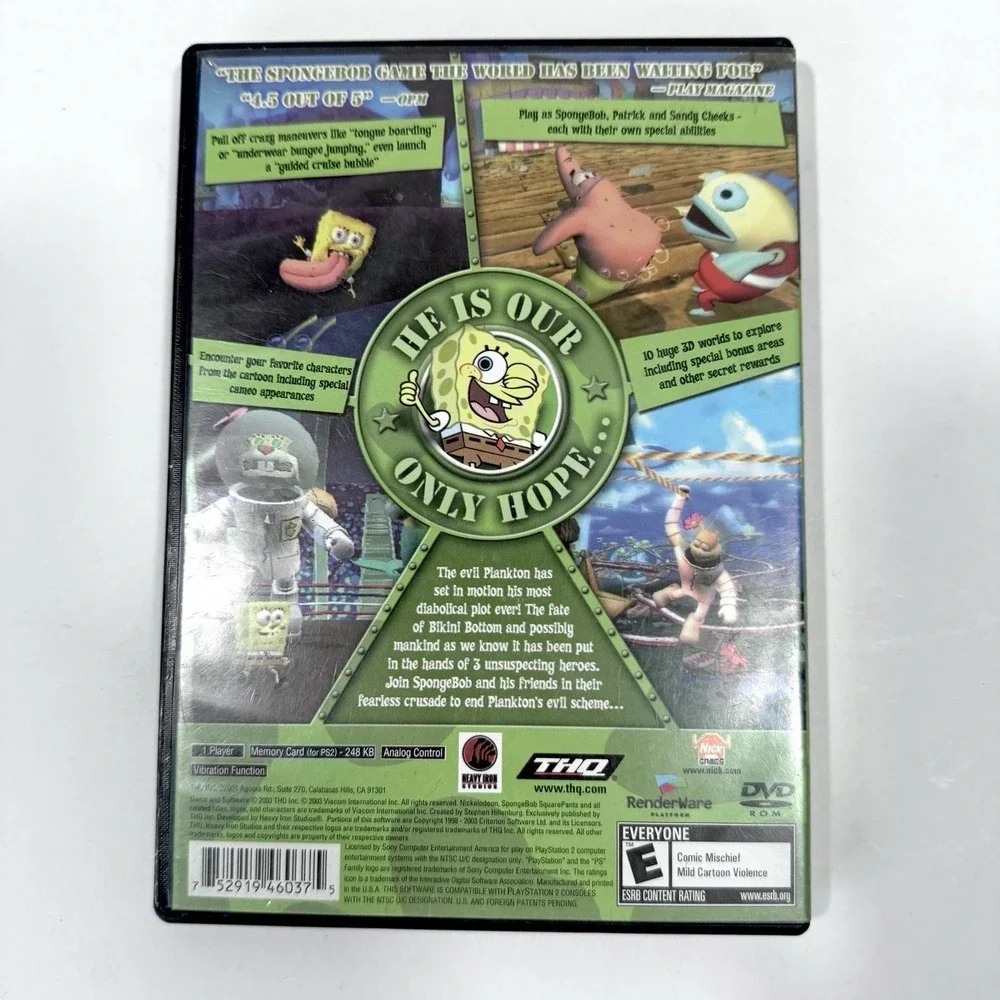 SpongeBob Battle for Bikini Bottom PS2 Complete Disc Manual Untested